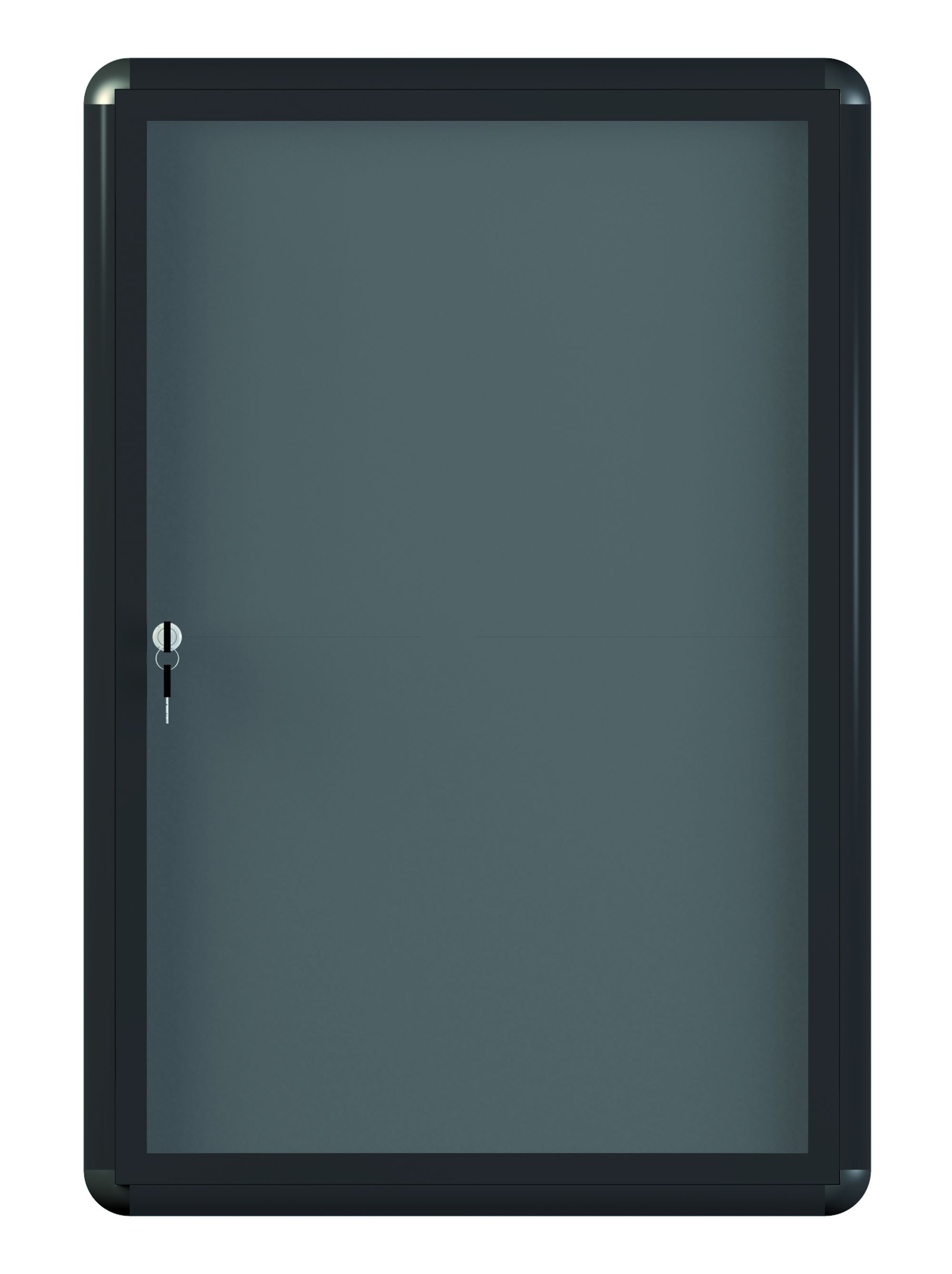 MasterVision Grey Fabric Bulletin Enclosed Cabinet 24x36 Acrylic Swinging Door, Graphite Aluminum Frame