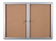 MasterVision Cork Bulletin Enclosed Cabinet 36x48" 2 Door, Aluminum Frame