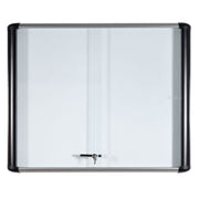 MasterVision Magnetic Platinum Dry Erase Enclosed Board 37.9"x 37.8", 2-Sliding doors