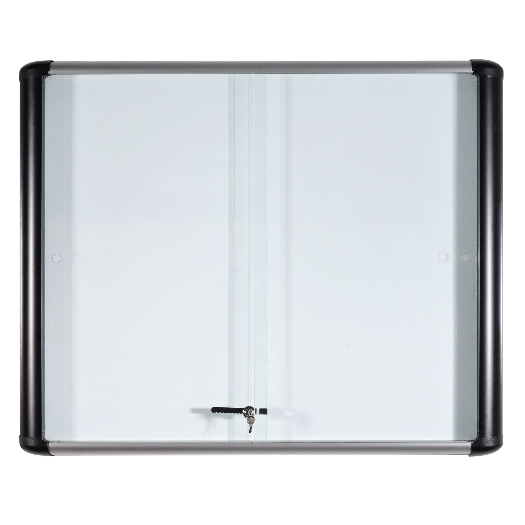 MasterVision Magnetic Platinum Dry Erase Enclosed Board 37.9"x 37.8", 2-Sliding doors