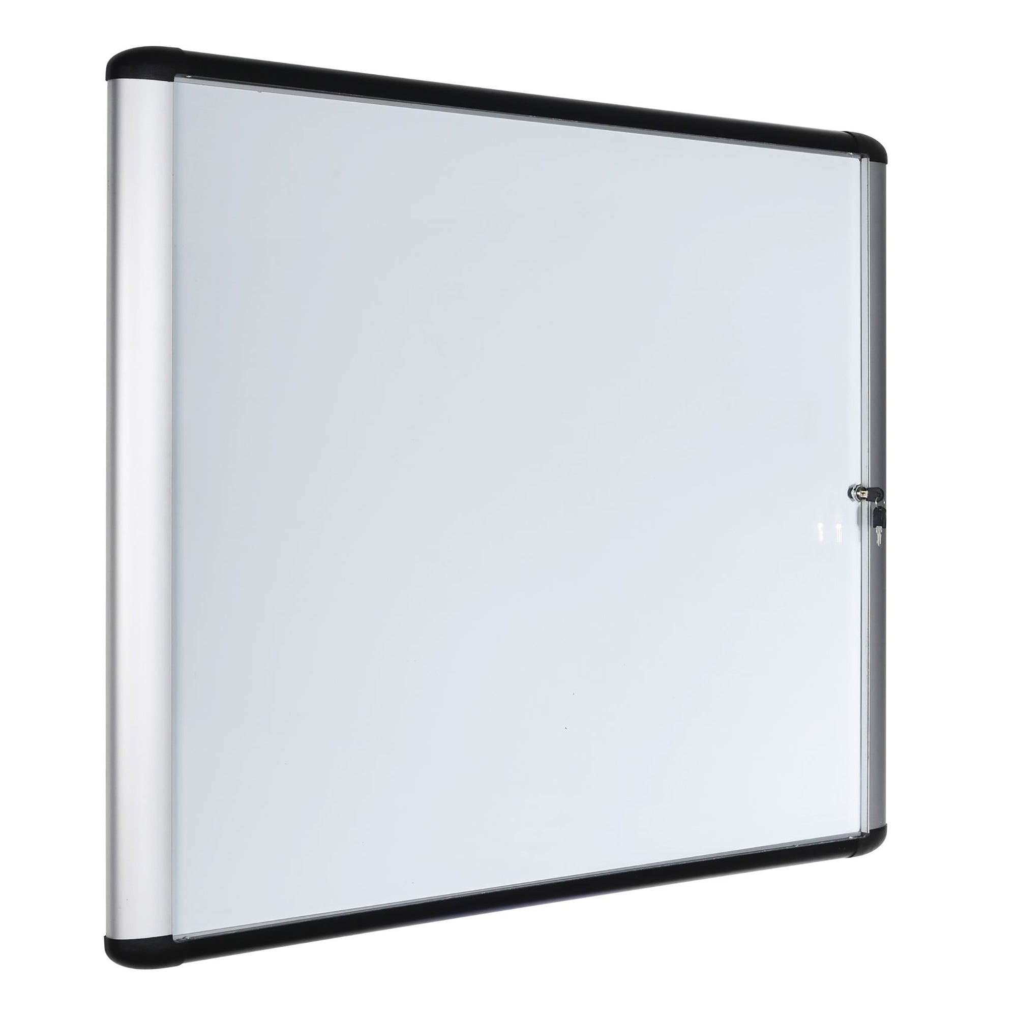 MasterVision Magnetic Platinum Dry Erase Enclosed Board 28x38.7" 1 Swing Door - Aluminum Frame