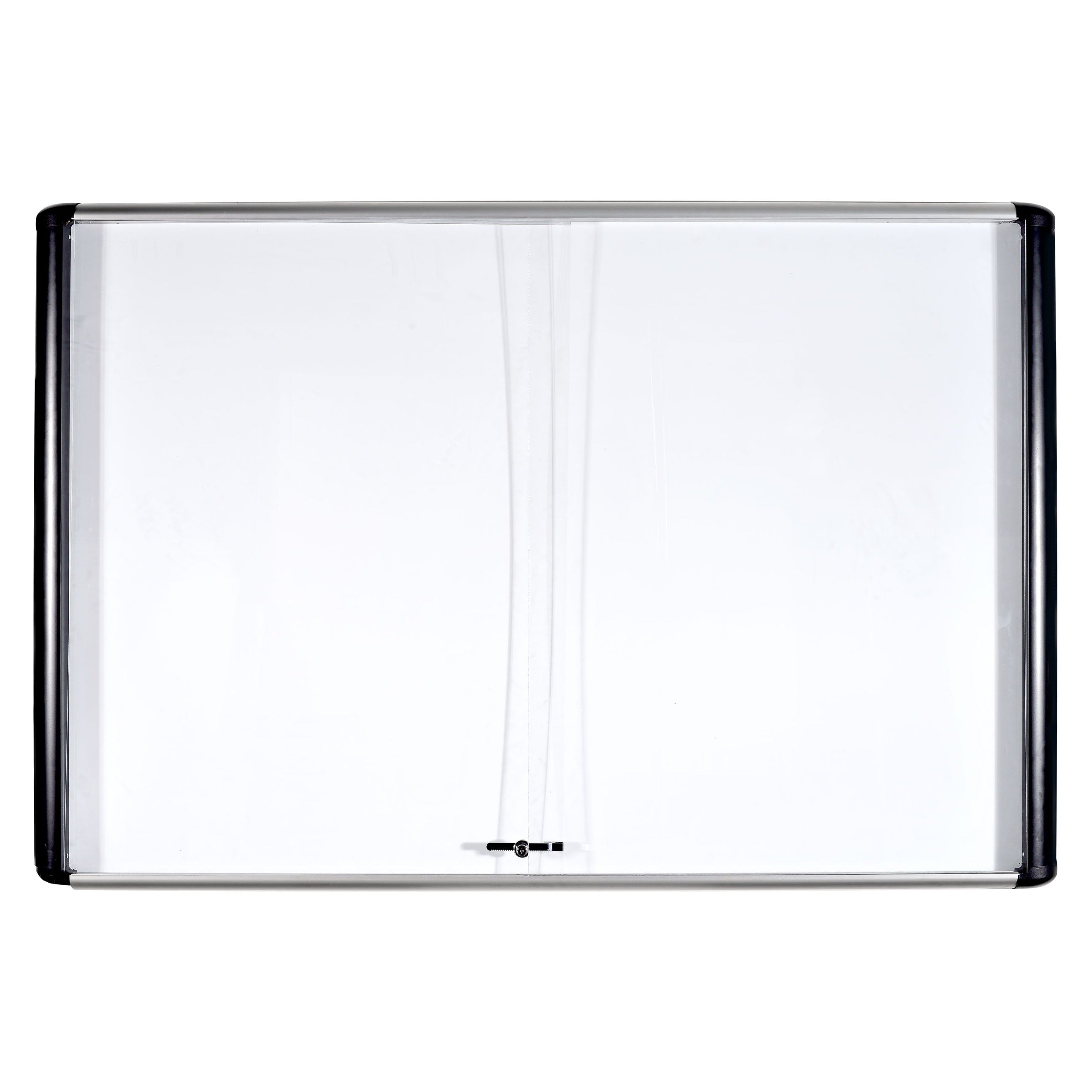 MasterVision Magnetic Platinum Dry Erase Enclosed Board 72 x 47", 2-Sliding doors