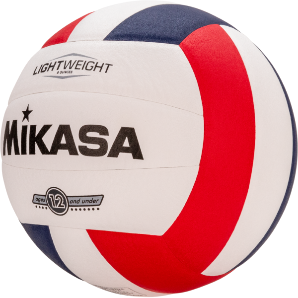 Indoor Volleyball, Training Series - Youth Competition Game Ball, Ultra Light, 8 Oz, Red/White/Navy
