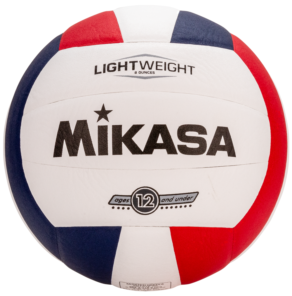Indoor Volleyball, Training Series - Youth Competition Game Ball, Ultra Light, 8 Oz, Red/White/Navy