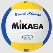 Outdoor Volleyball, Varsity Series - Beach Classic Replica Model, Soft Stitched Cover, Yellow/White/Blue