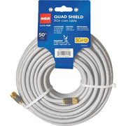 RCA 50 Ft. Black RG6U Quad Shield Coax Cable