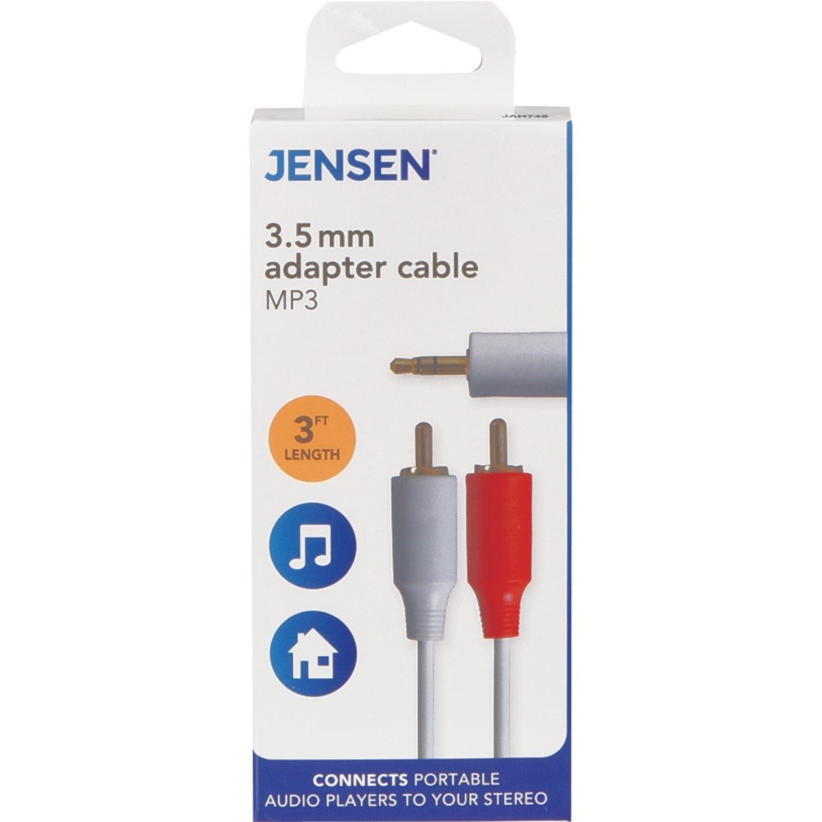 Jensen 3 Ft. White Stereo Audio Cable