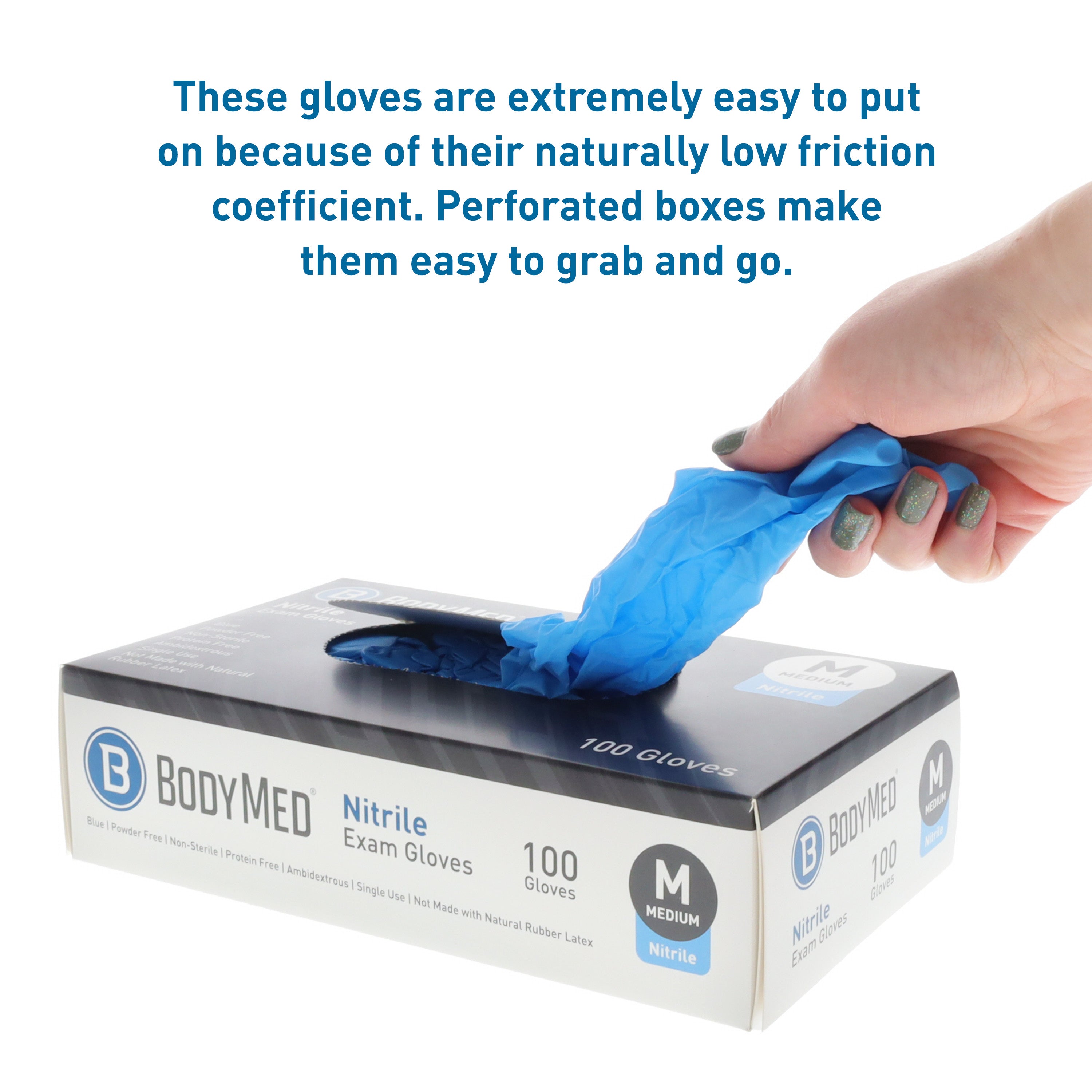 Nitrile Pf Blue Exam Glove 100Ct, Small, 10/Case