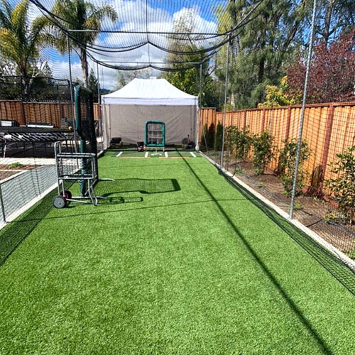 ProMounds Universal Batting Cage - 12'H x 14'W x 70'L - Steel Ground Sleeves
