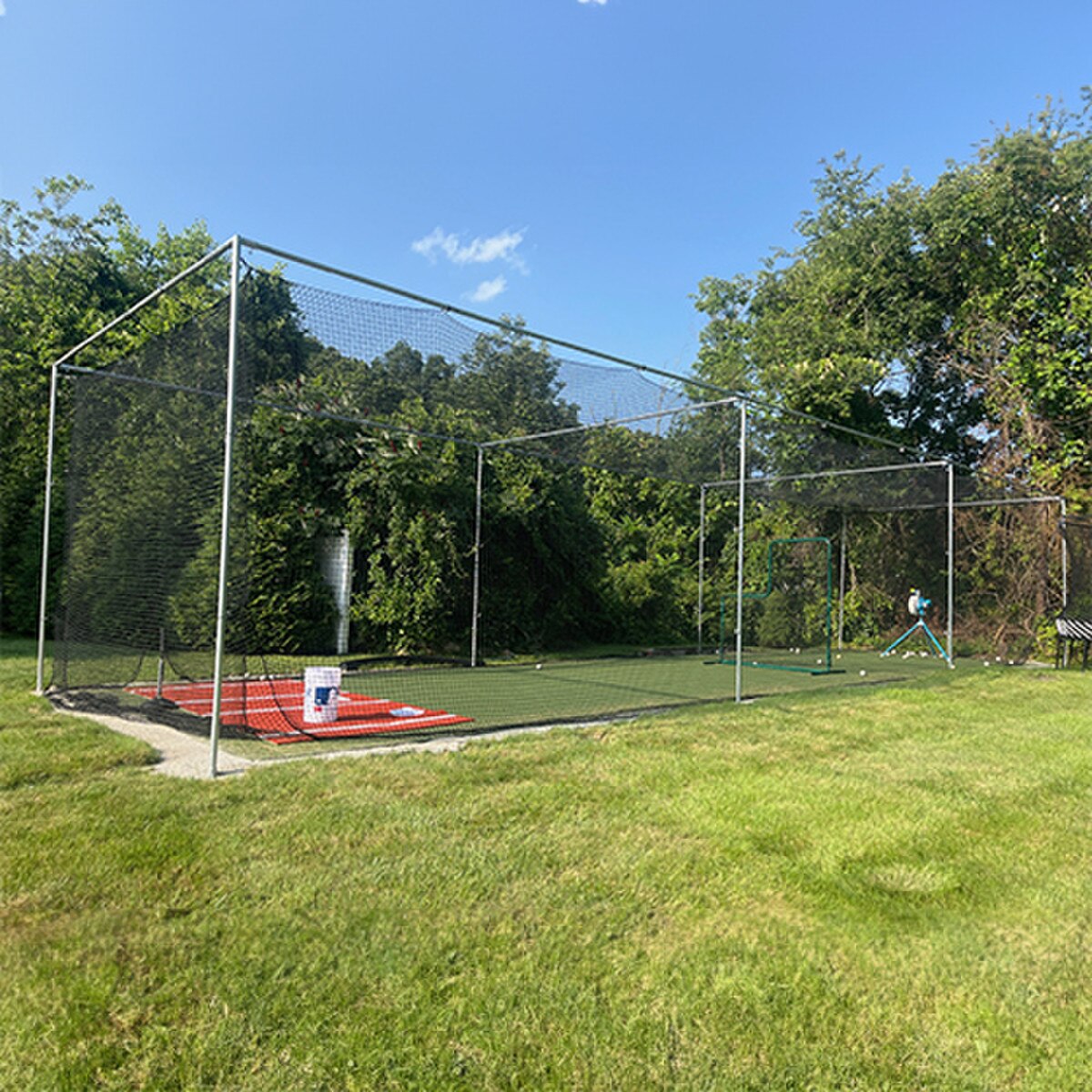 ProMounds Universal Batting Cage - 12'H x 14'W x 70'L - Steel Ground Sleeves