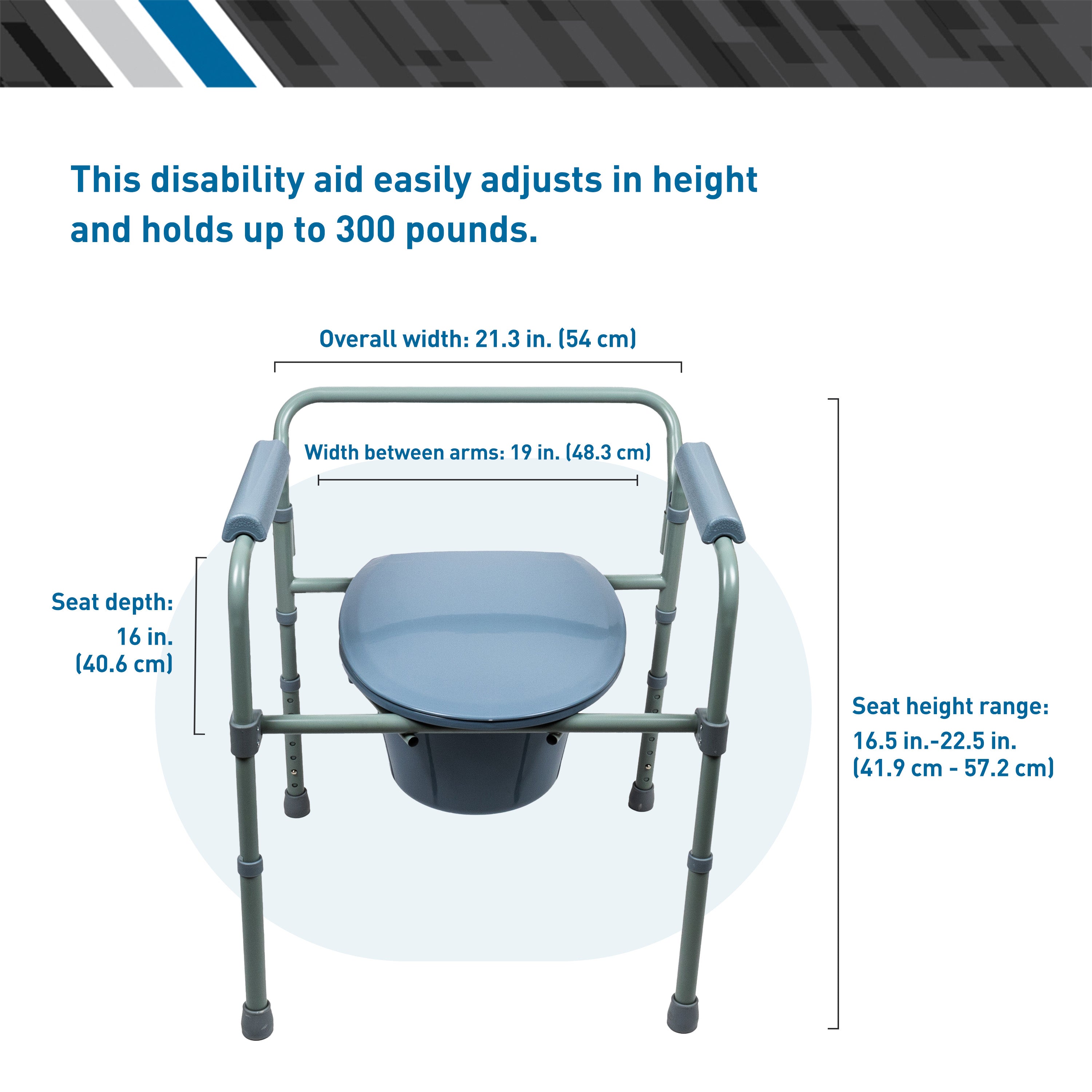 Bodymed Folding Steel 3-In-1 Commode
