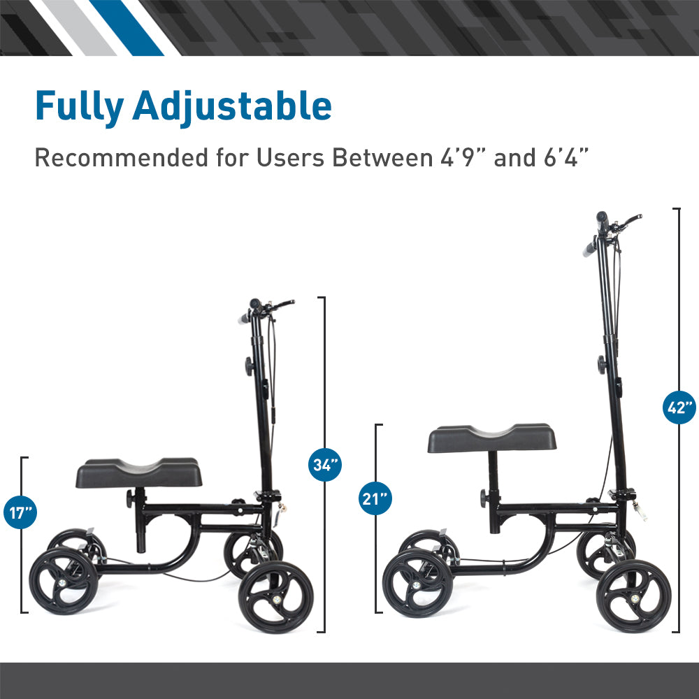 Bodymed Knee Walker With Dual Brake Basket And Knee Pad Cover