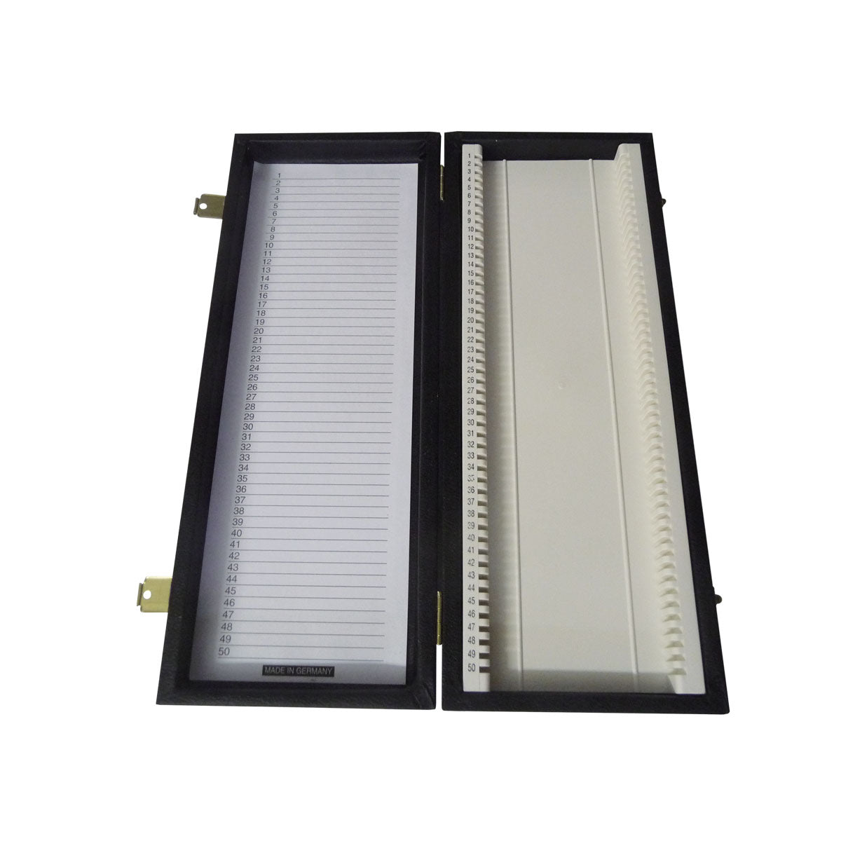 Slide box for 50 microscope slides