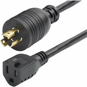 1ft 30cm Heavy Duty Power Cord, Twist-Lock NEMA L5-15P to NEMA 5-15R 15A 125V, 14AWG, Heavy