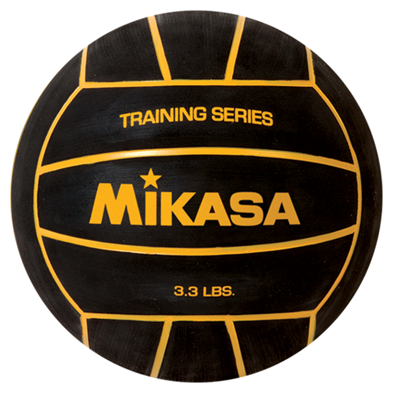 Water Polo, Training Series - Heavyweight 3.3 Lbs, Size 5, Black With Yellow Stripes