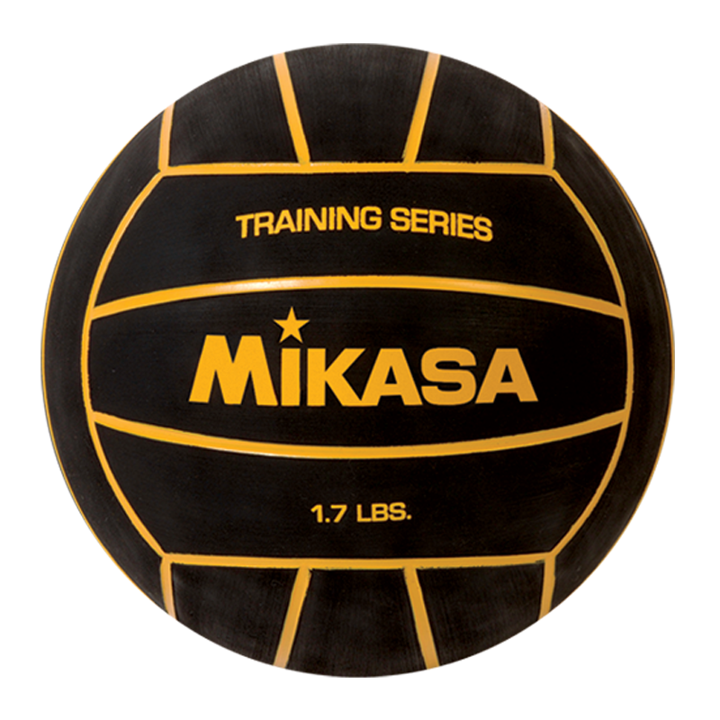 Water Polo, Training Series - Heavyweight 1.7 Lbs, Size 4, Black With Yellow Stripes