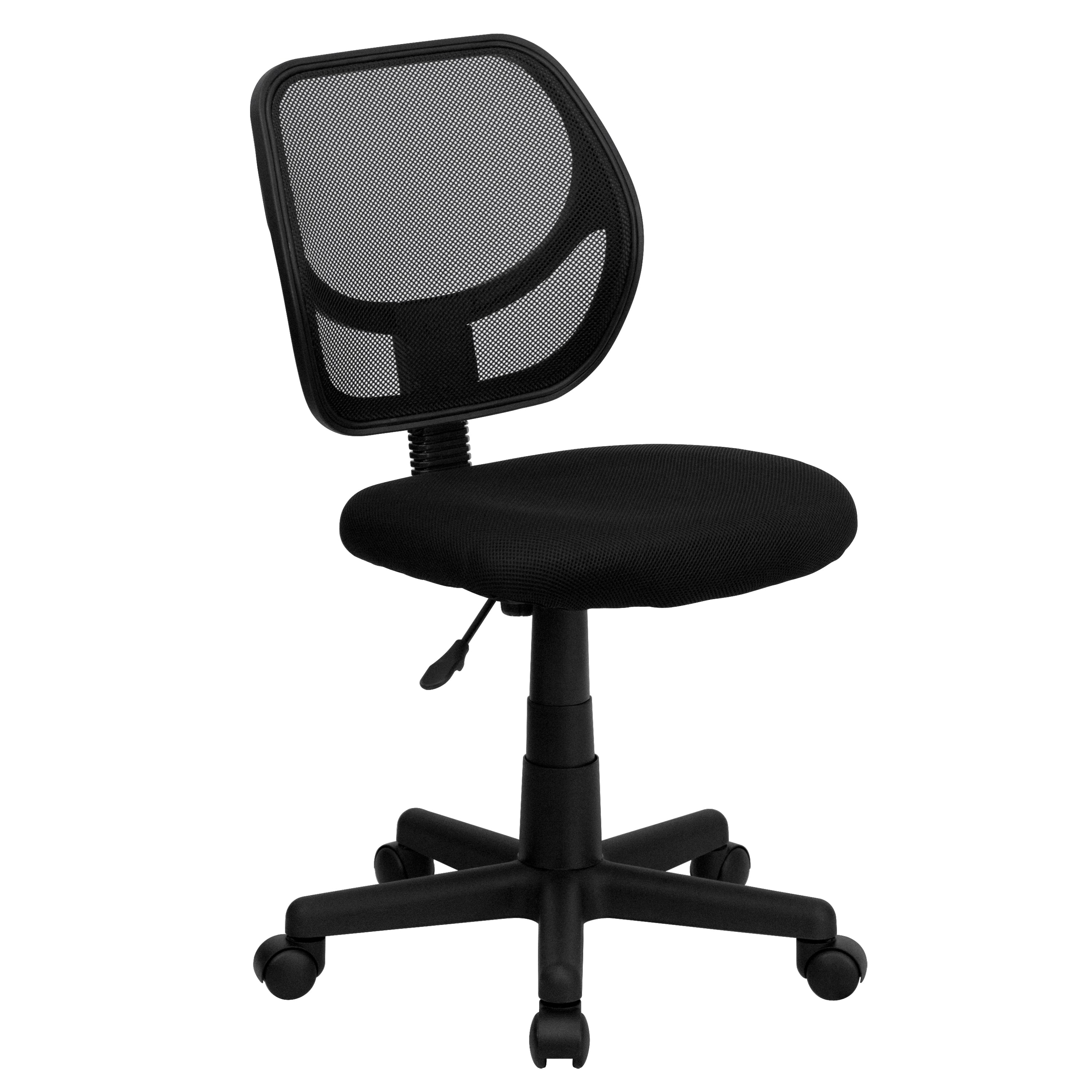 Neri Low Back Black Mesh Swivel Task Office Chair with Curved Square Back