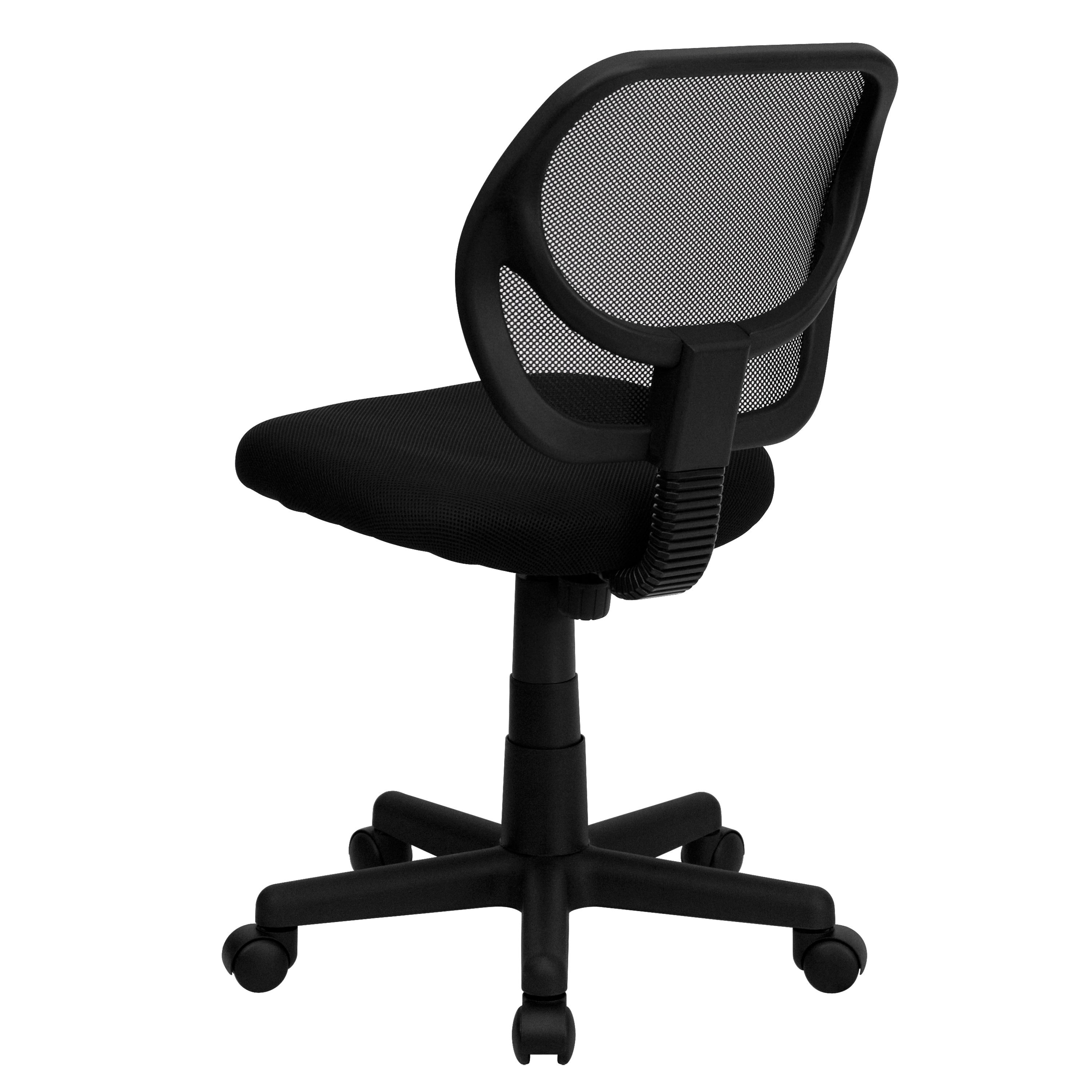 Neri Low Back Black Mesh Swivel Task Office Chair with Curved Square Back