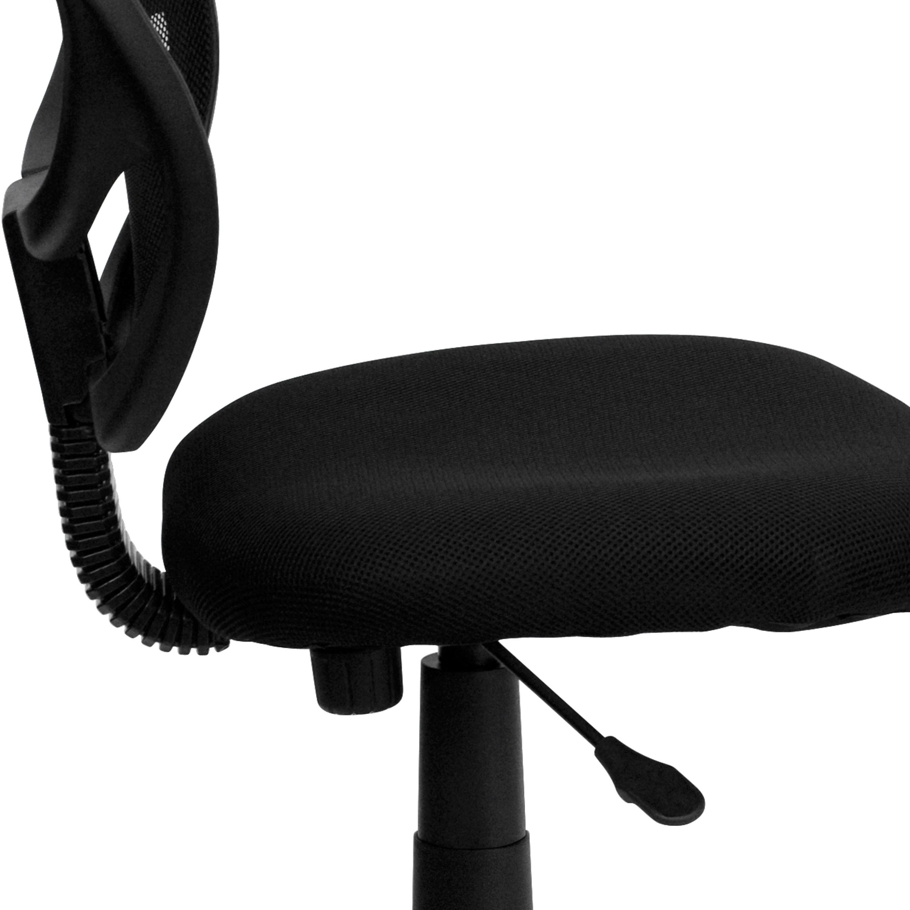 Neri Low Back Black Mesh Swivel Task Office Chair with Curved Square Back