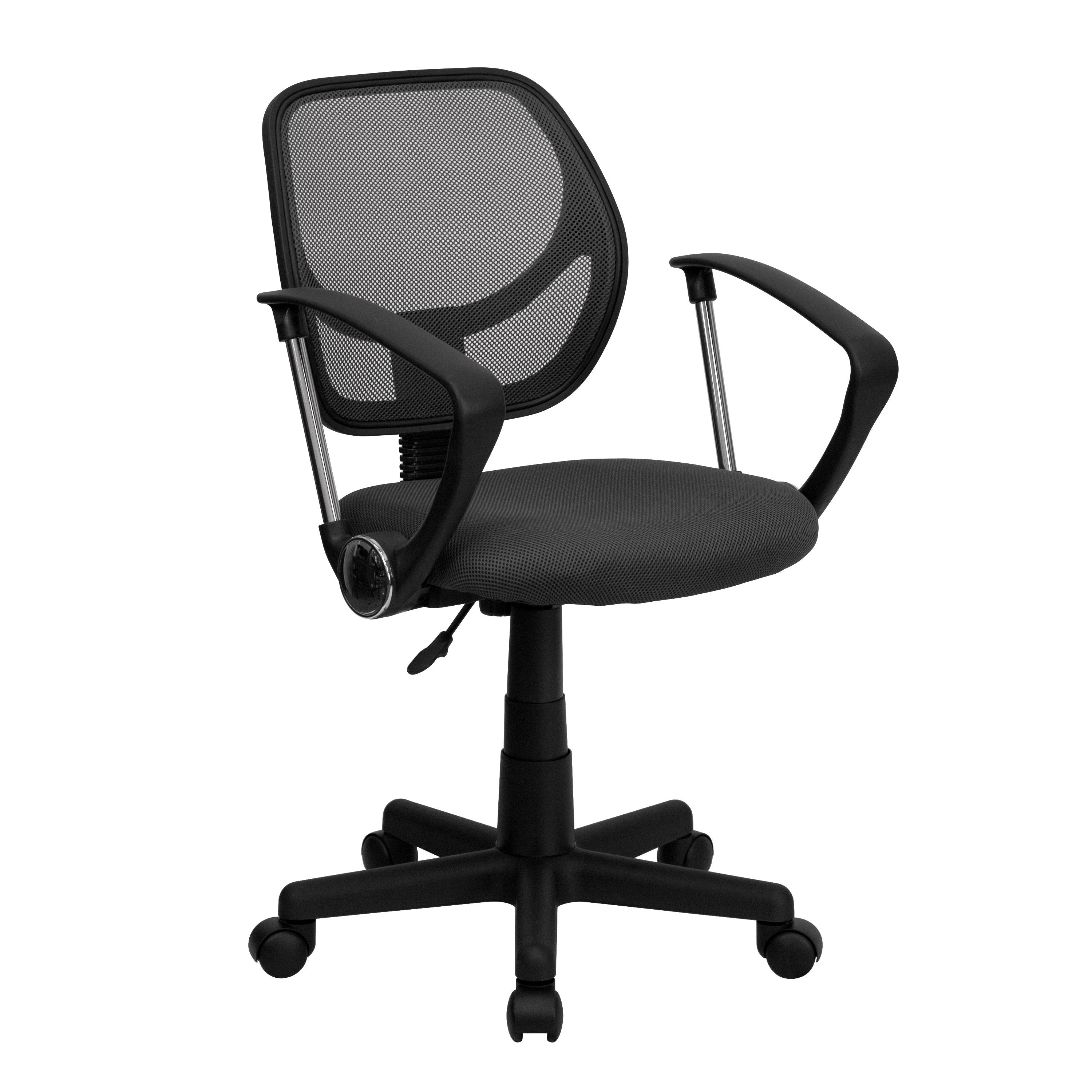 Neri Low Back Gray Mesh Swivel Task Office Chair with Arms