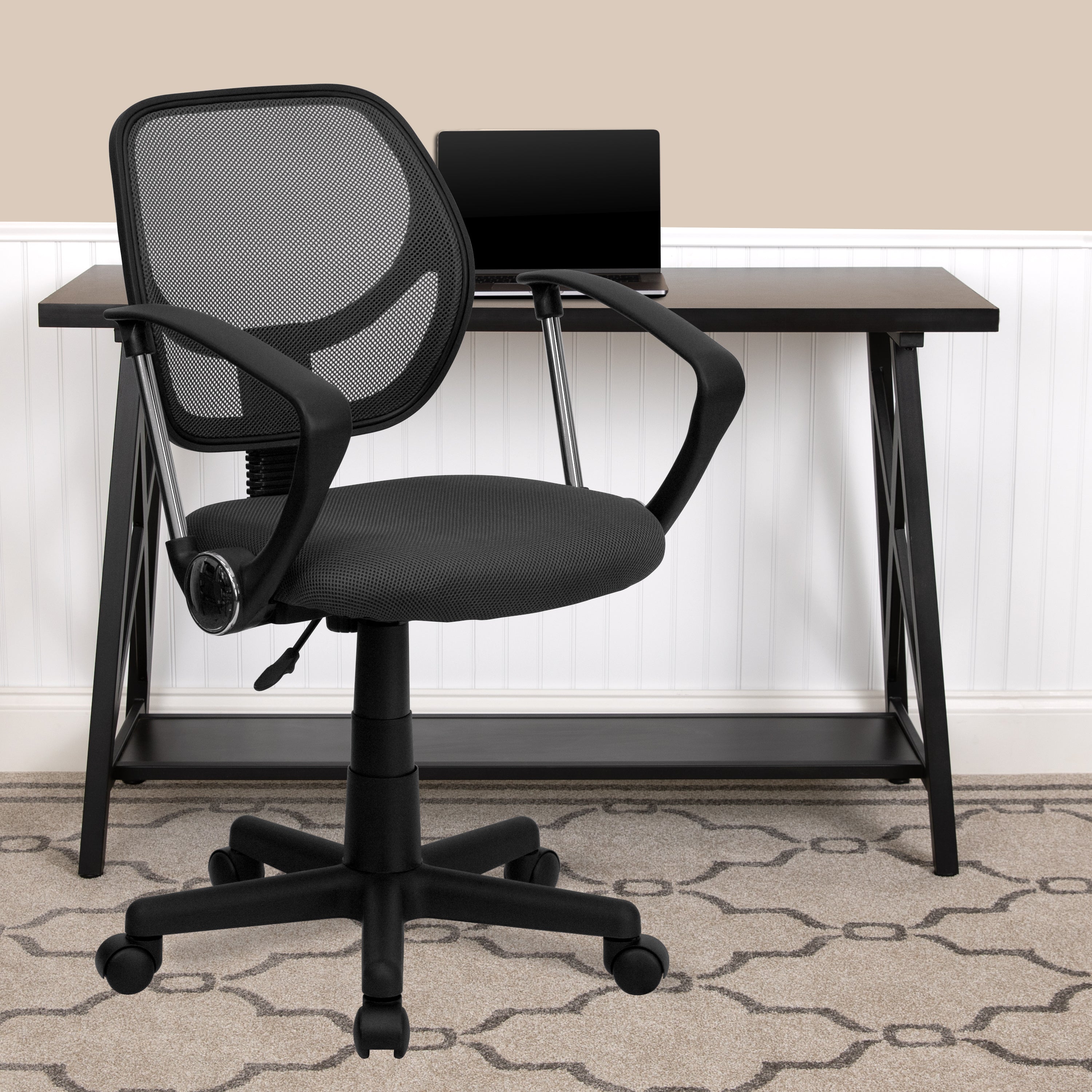 Neri Low Back Gray Mesh Swivel Task Office Chair with Arms