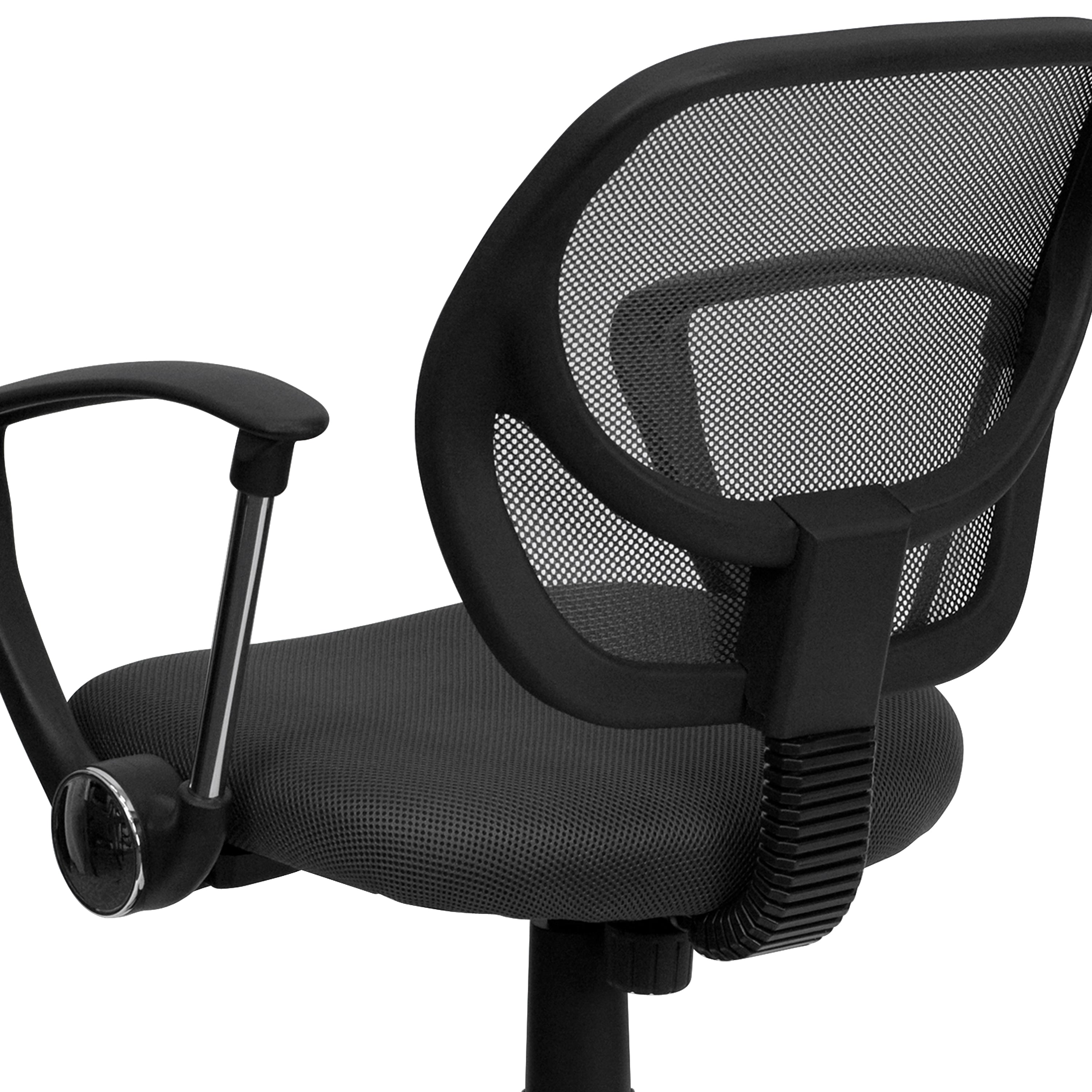 Neri Low Back Gray Mesh Swivel Task Office Chair with Arms