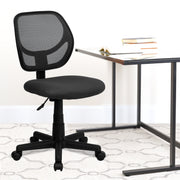 Neri Low Back Gray Mesh Swivel Task Office Chair with Curved Square Back