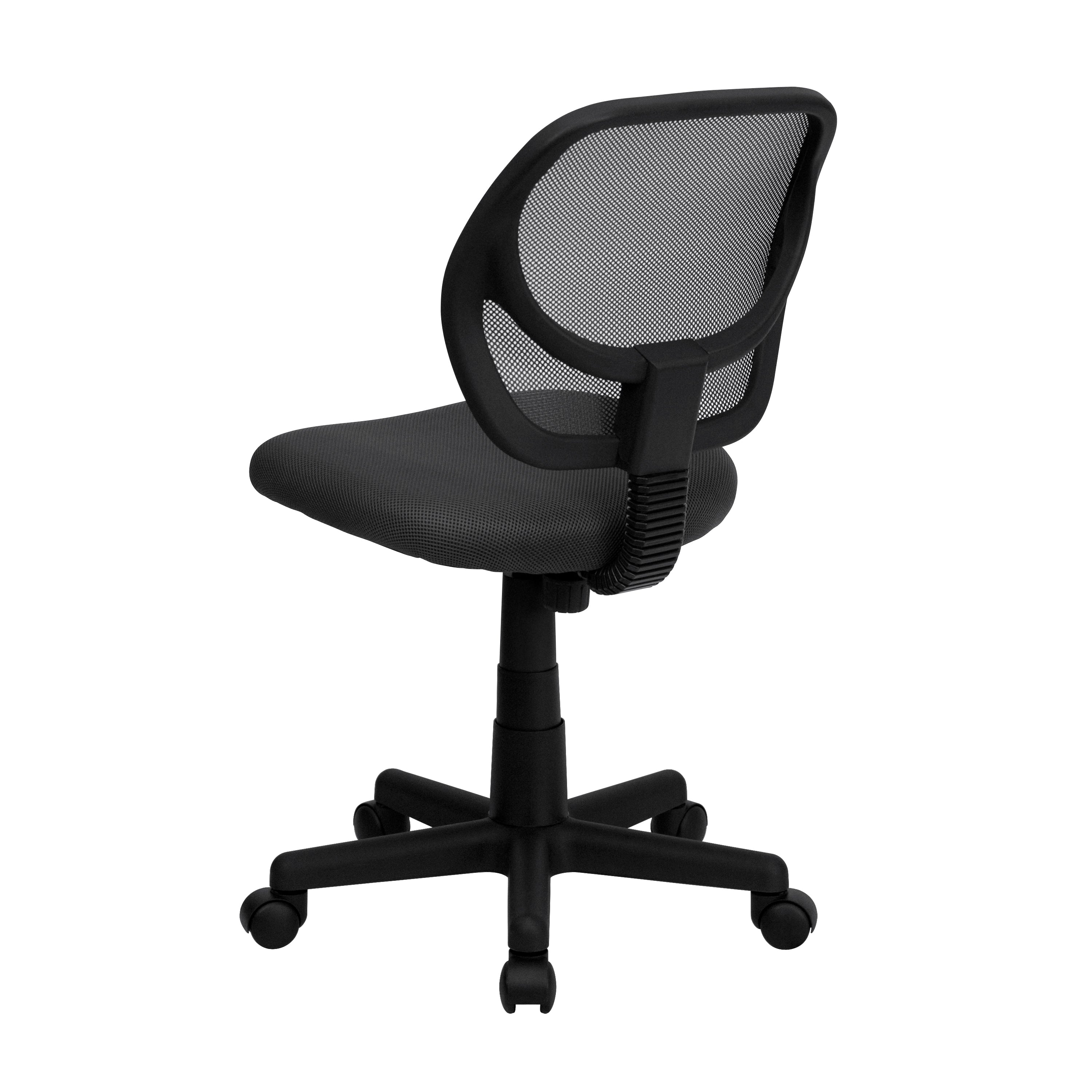 Neri Low Back Gray Mesh Swivel Task Office Chair with Curved Square Back