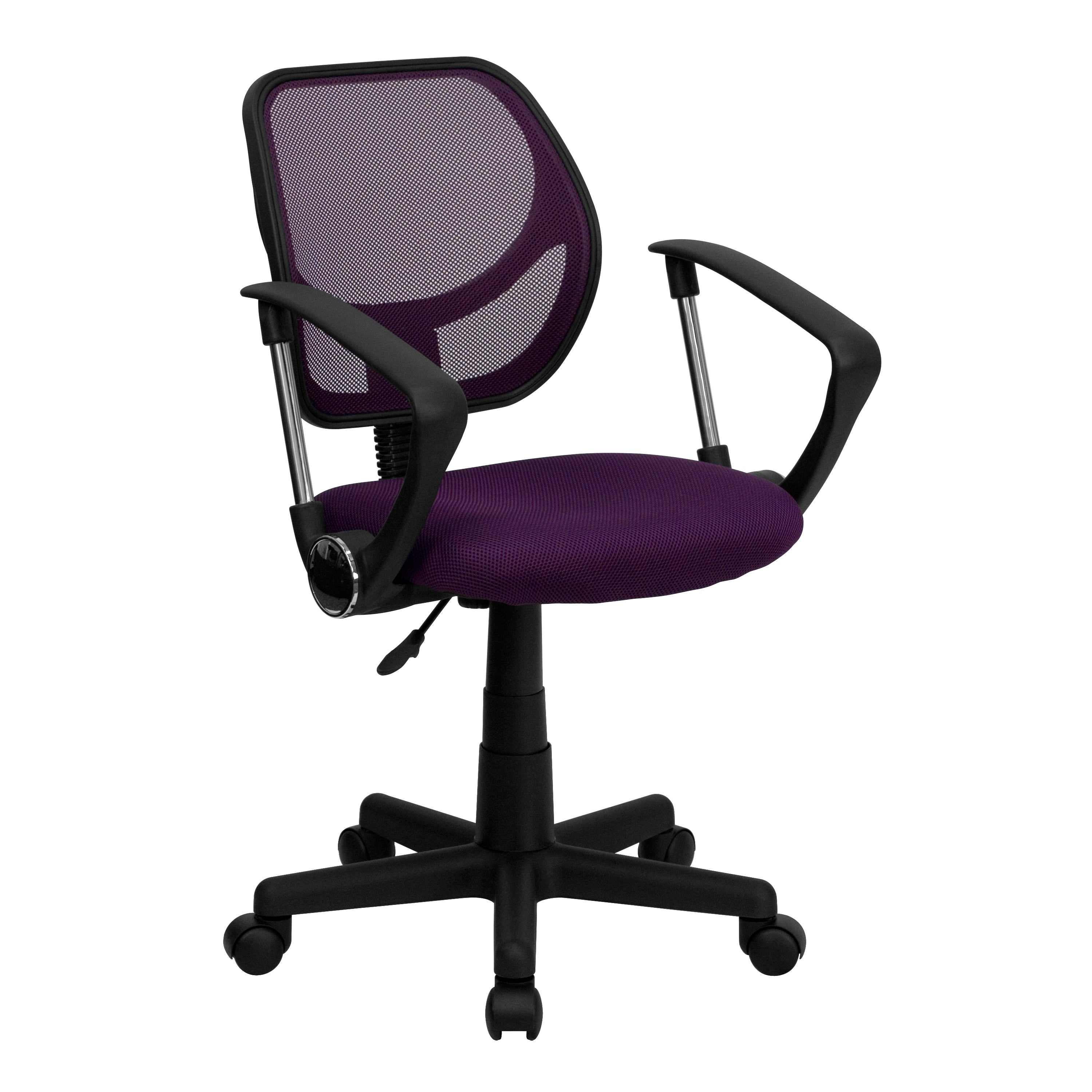 Neri Low Back Purple Mesh Swivel Task Office Chair with Arms