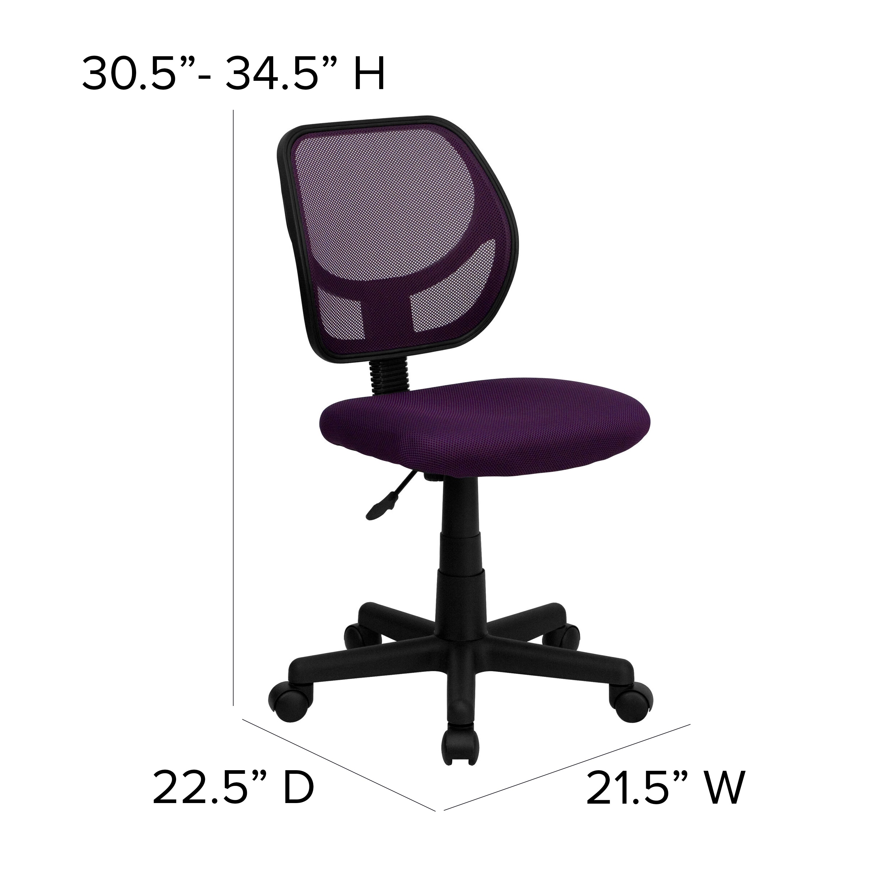 Neri Low Back Purple Mesh Swivel Task Office Chair