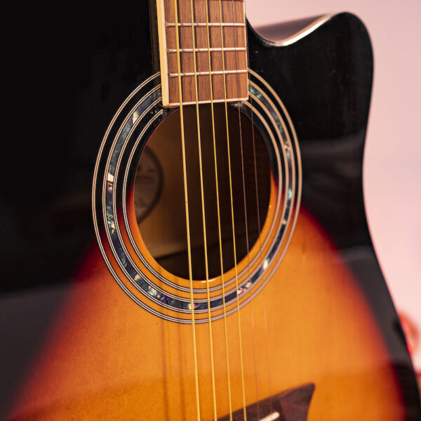 Washburn WA90CEVSB Dreadnought Acoustic Electric Guitar, Tobacco Burst