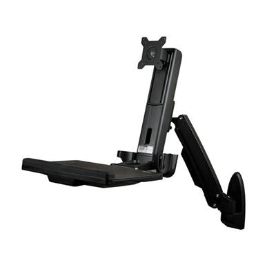 StarTech WALLSTS1 Wall Mounted Sit Stand Desk - Black