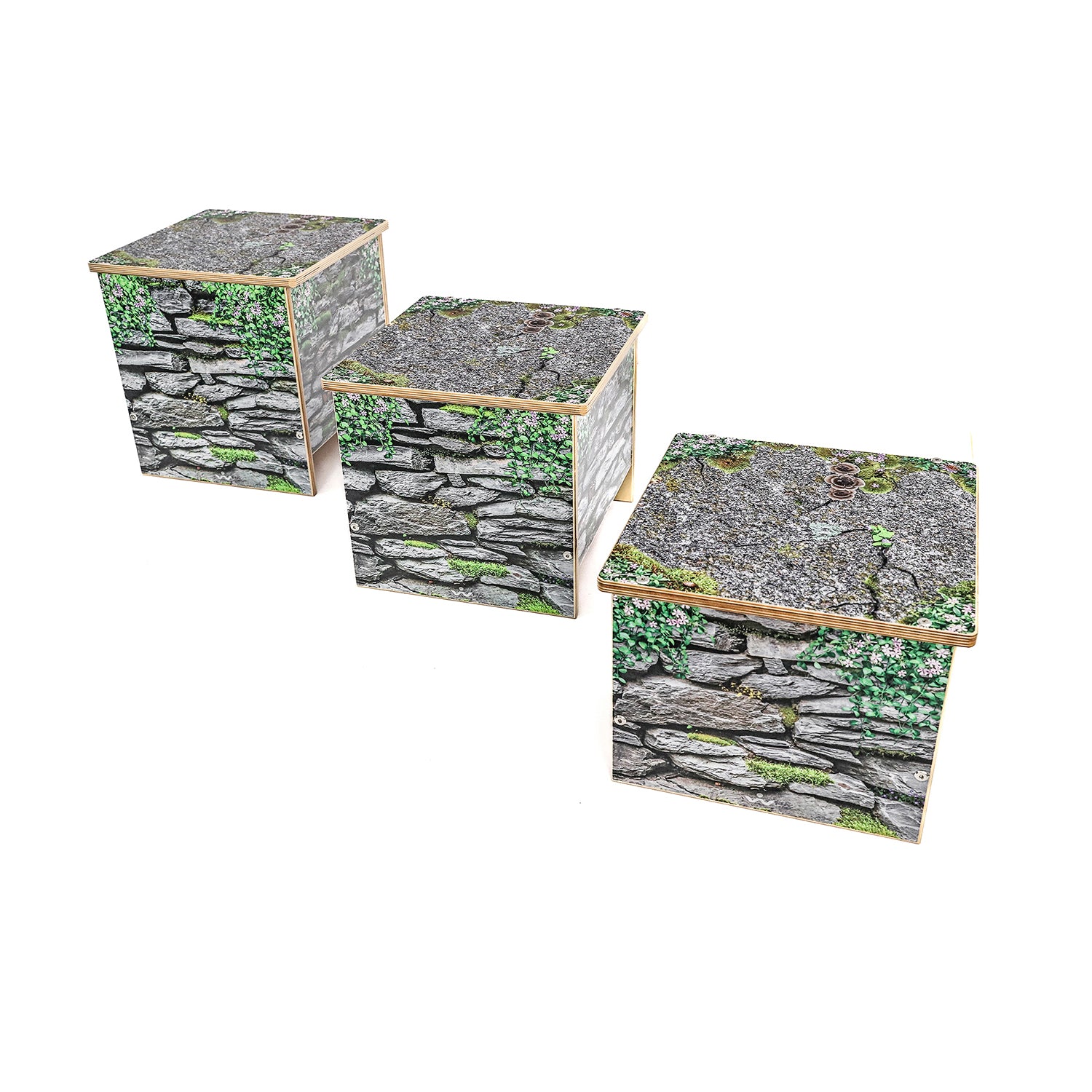 Nature View Small Stone Wall Bench 10" Height