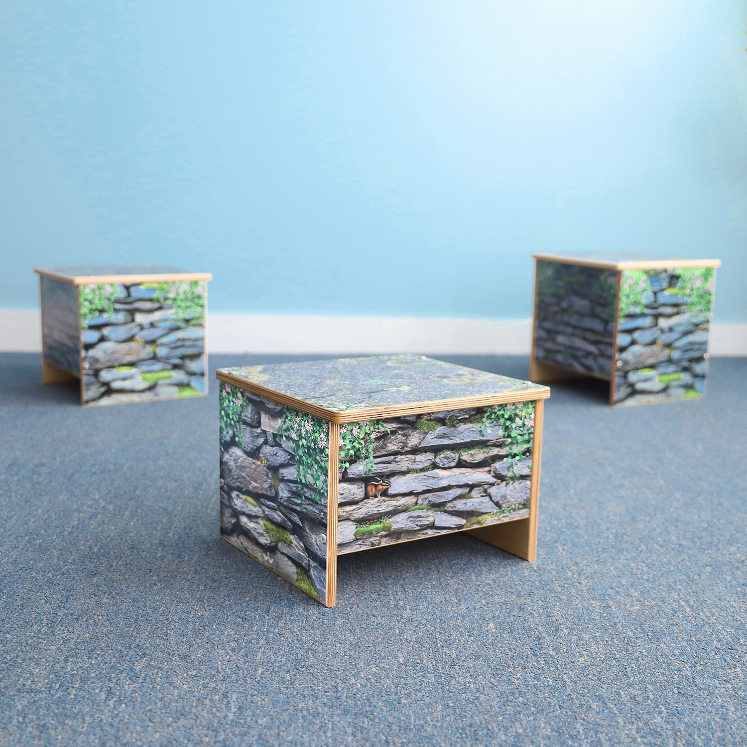 Nature View Small Stone Wall Bench 10" Height
