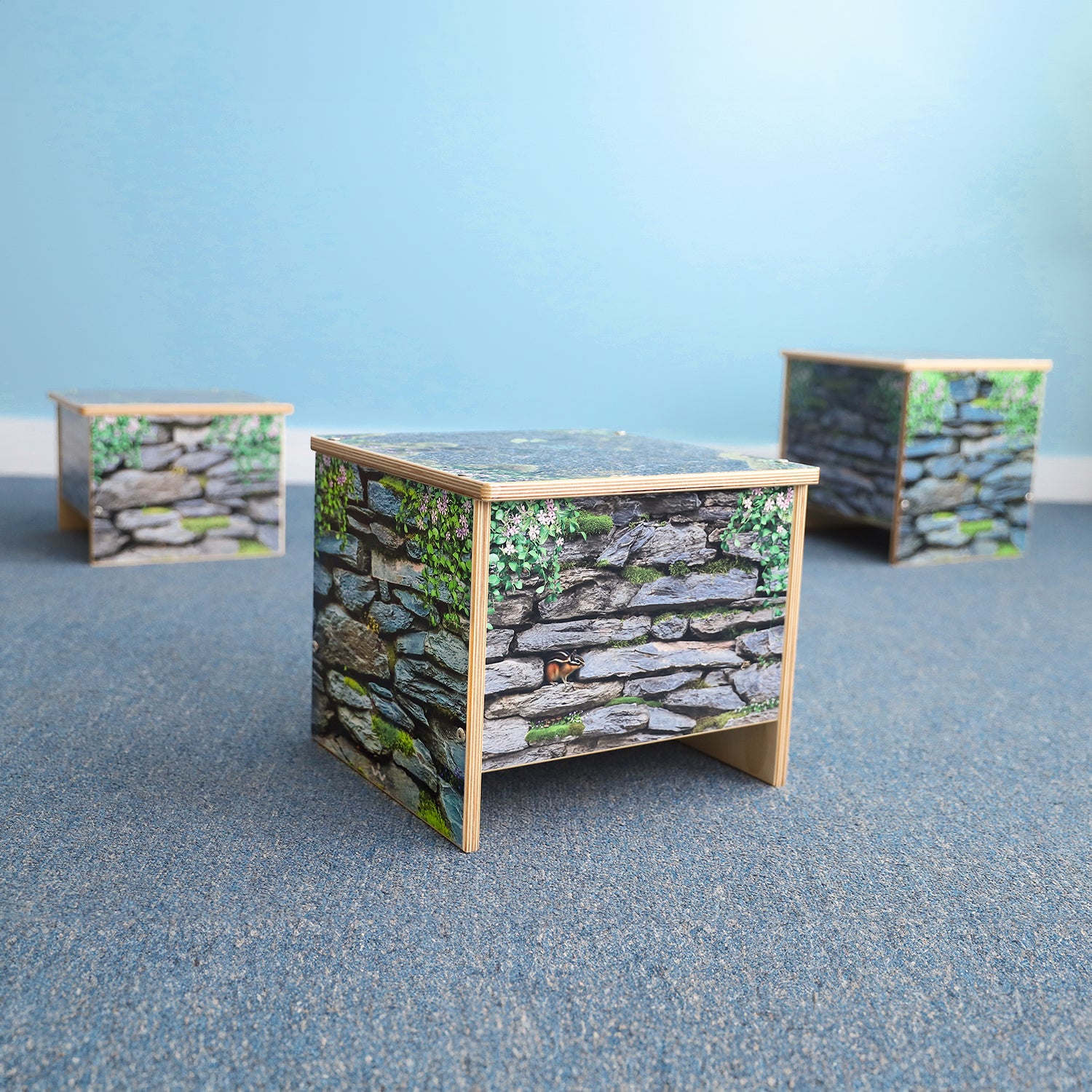 Nature View Small Stone Wall Bench 12" Height
