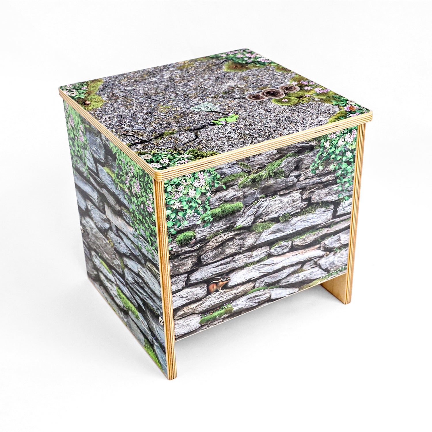 Nature View Small Stone Wall Bench 14" Height