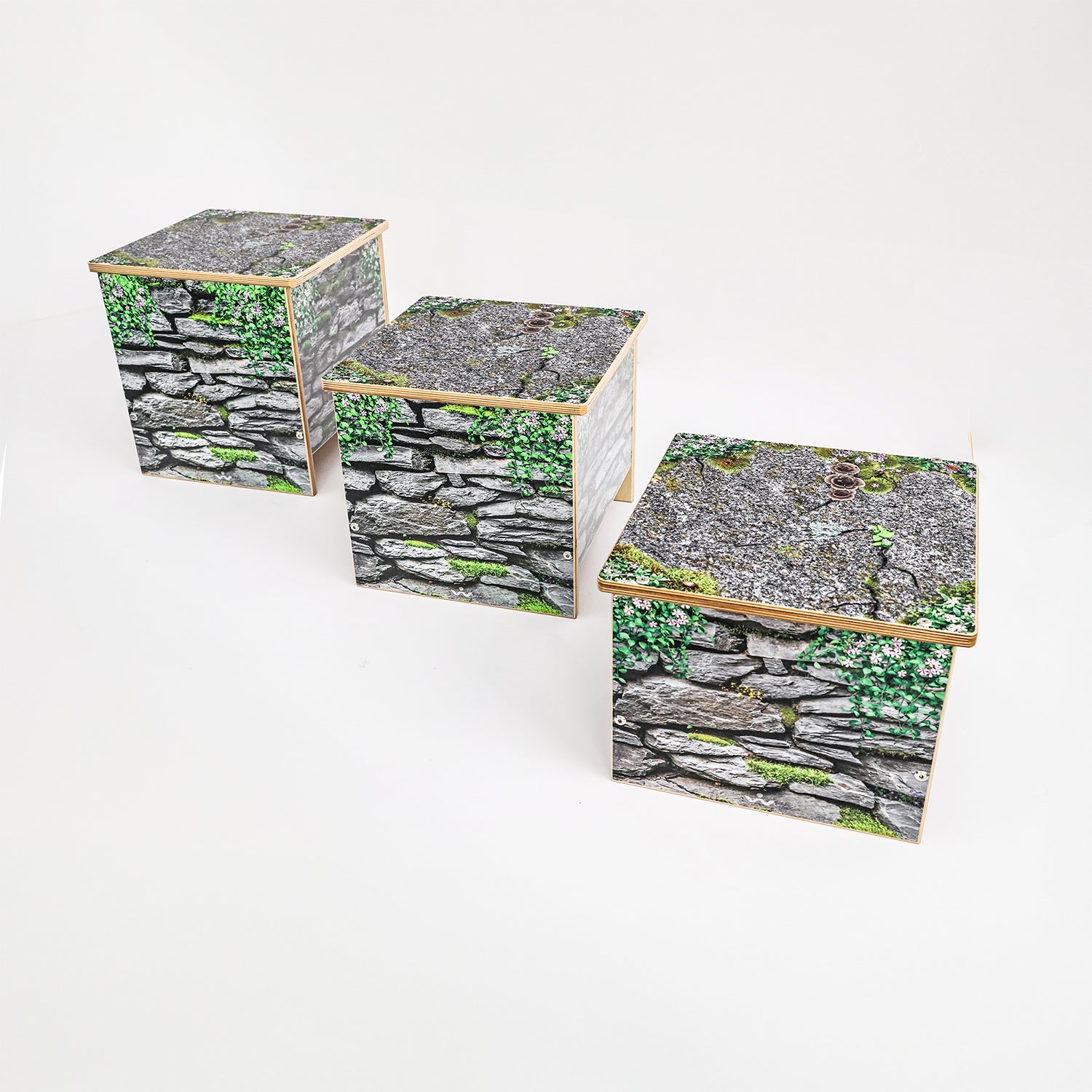 Nature View Small Stone Wall Bench 14" Height
