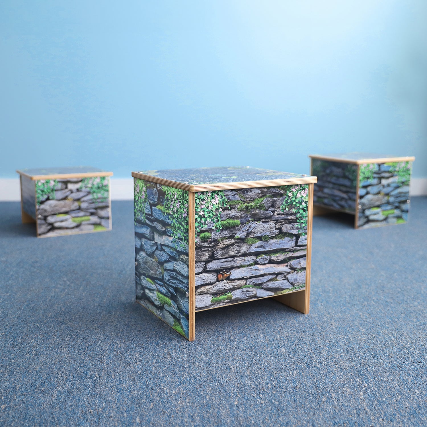 Nature View Small Stone Wall Bench 14" Height