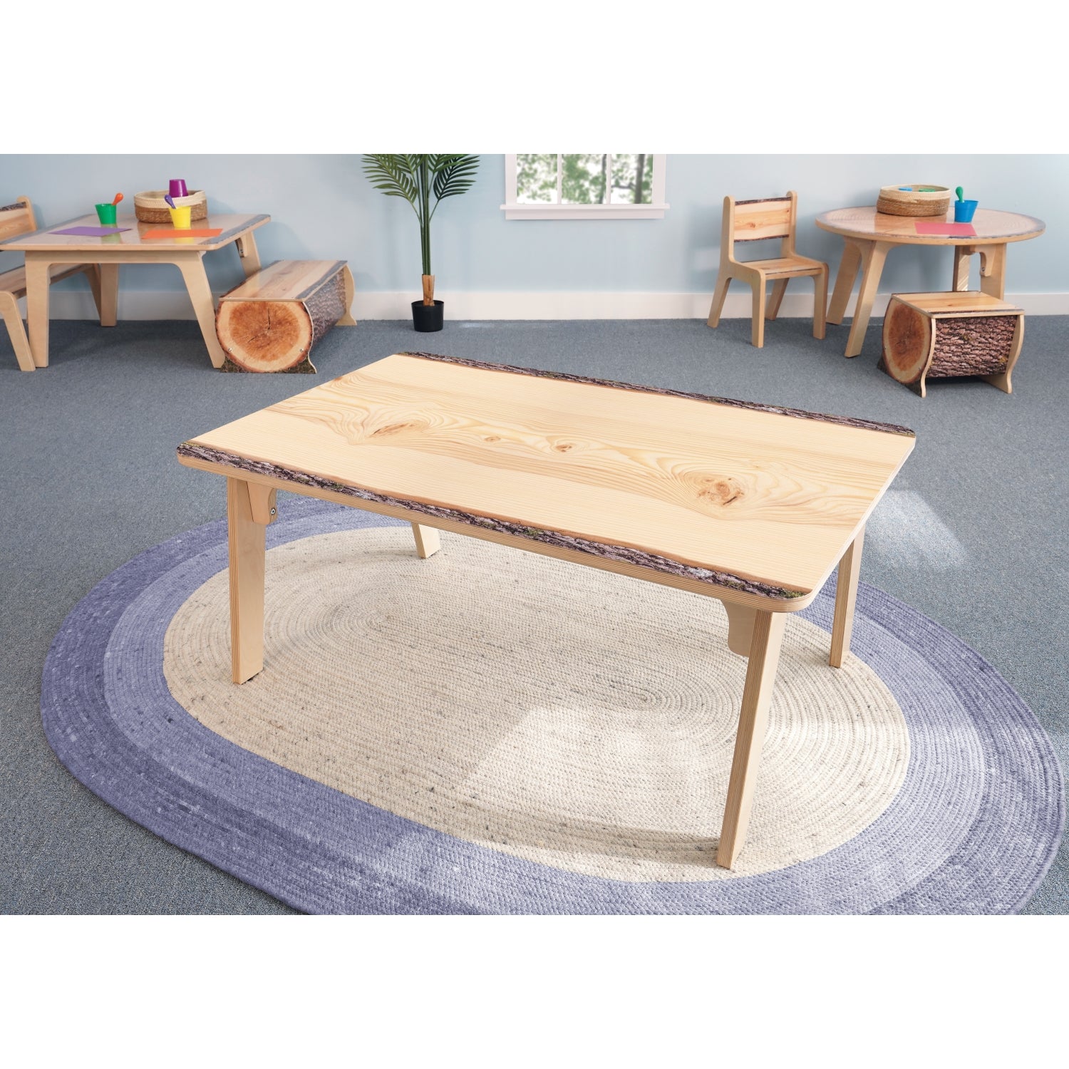 Nature View Live Edge Rectangle Table 20" Height