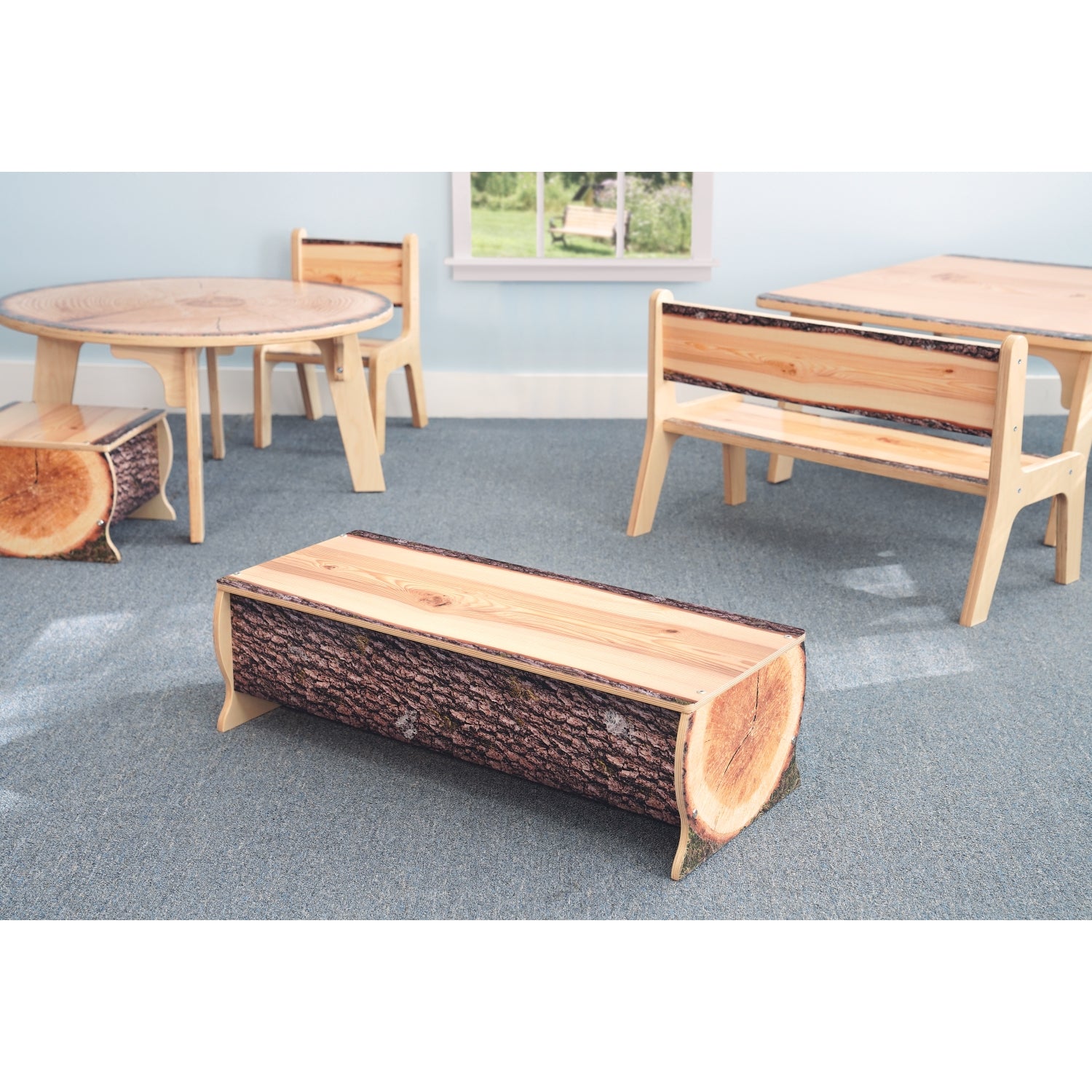 Nature View Live Edge Log Bench 10" Height