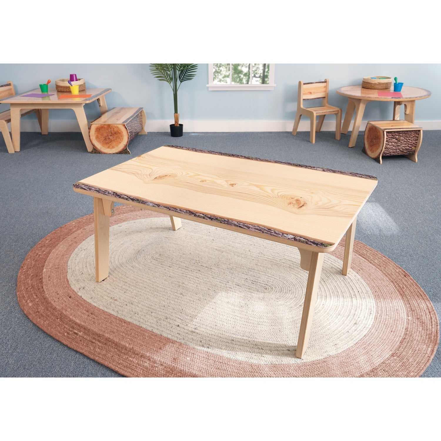 Nature View Live Edge Rectangle Table18" Height