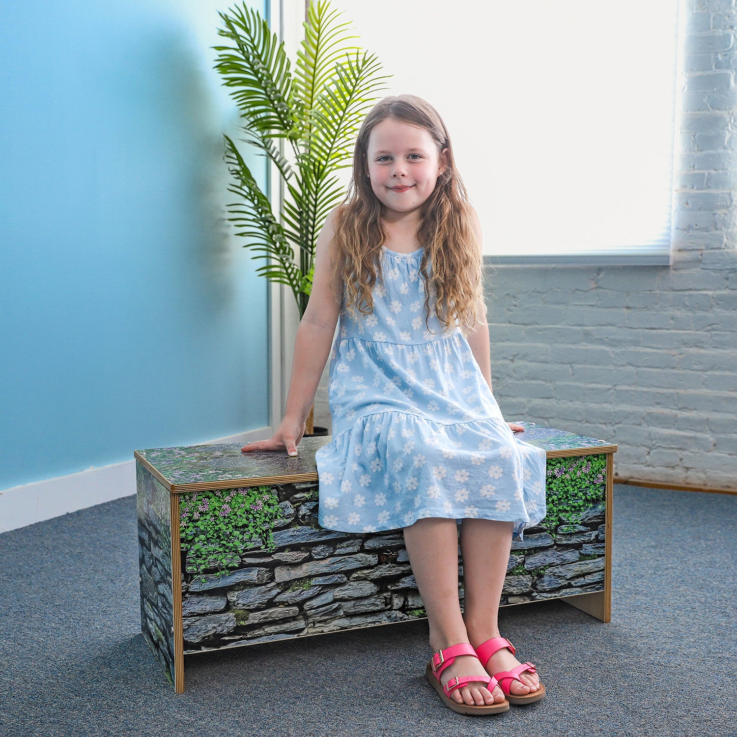 Nature View Stone Wall Bench 14" Height