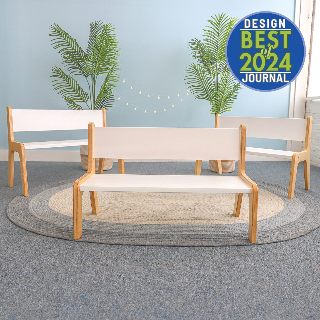 Whitney Plus 10" Height White Bench