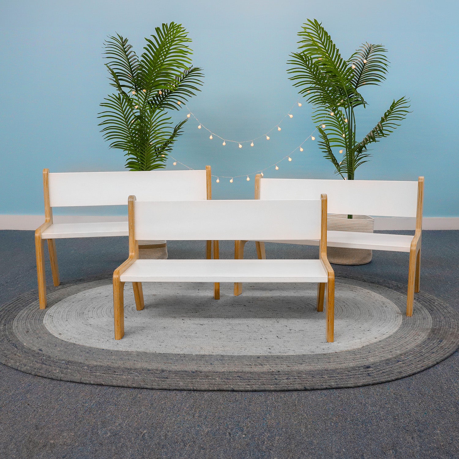 Whitney Plus 14" Height White Bench