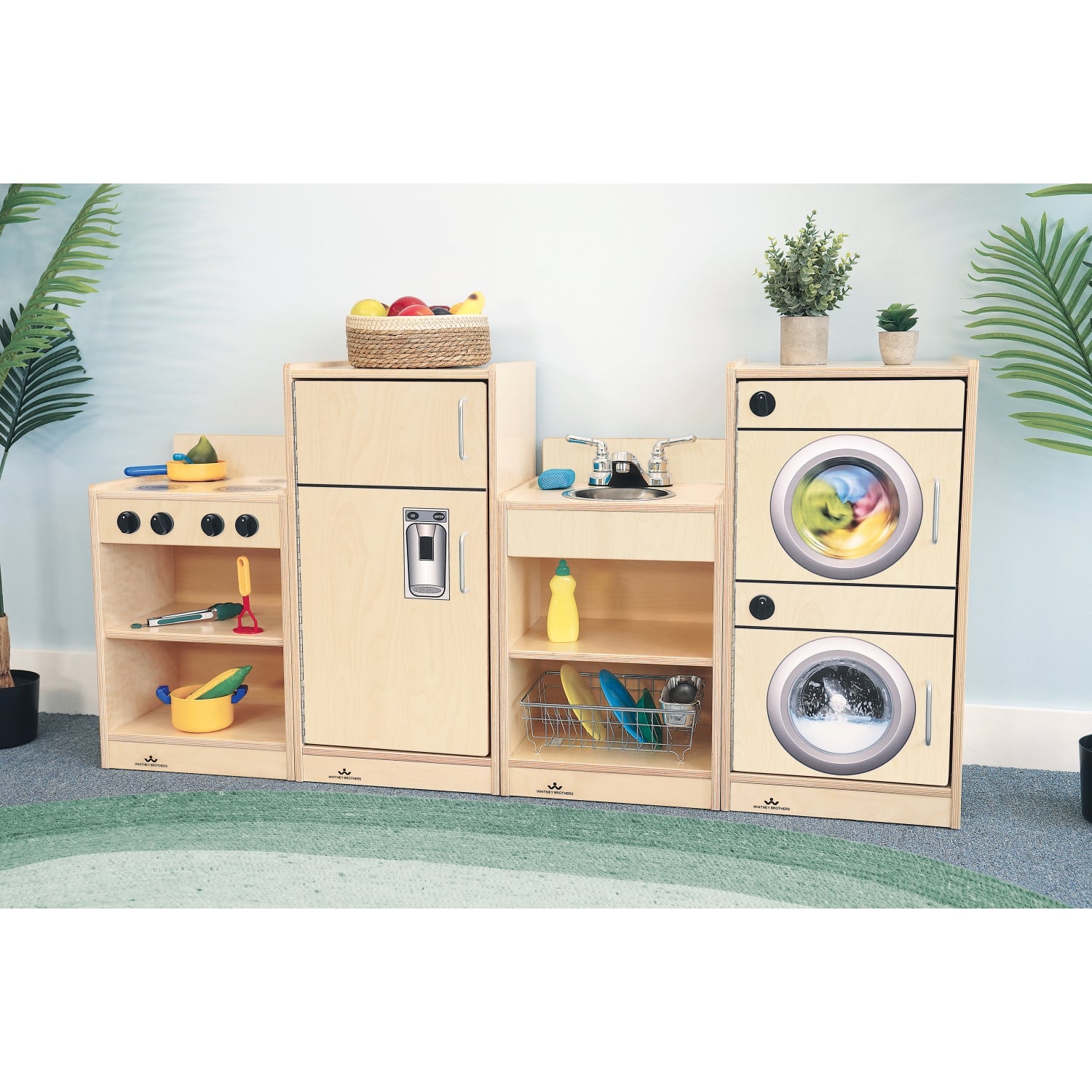 Let's Play Toddler Washer/Dryer - Natural
