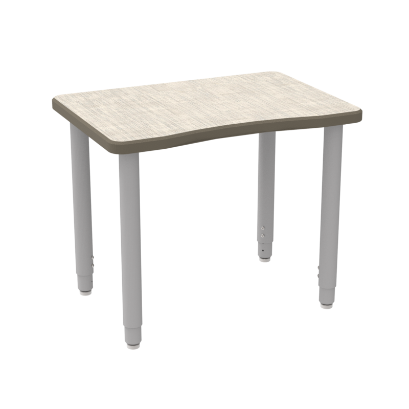 ELO – Plymouth II Desk – 1.25-Inch HPL Vision Vava Top – Universal Jr. Pin-Adjustable Legs – Slate Grey Finish
