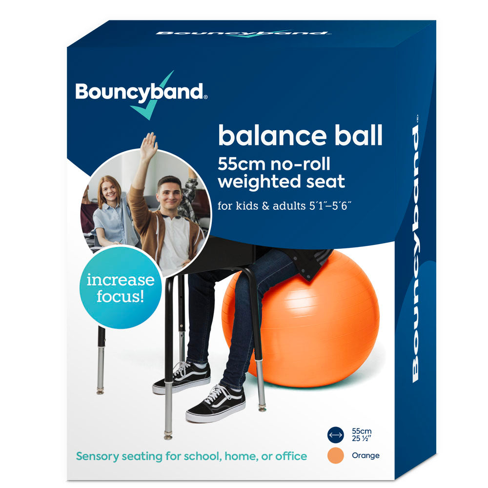 55cm Balance Ball No-Roll Weighted Seat-Orange