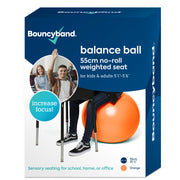55cm Balance Ball No-Roll Weighted Seat-Orange