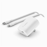 Belkin BOOST Charge Pro USB-C Wall Charger 20W with USB-C to Lightning Cable - White