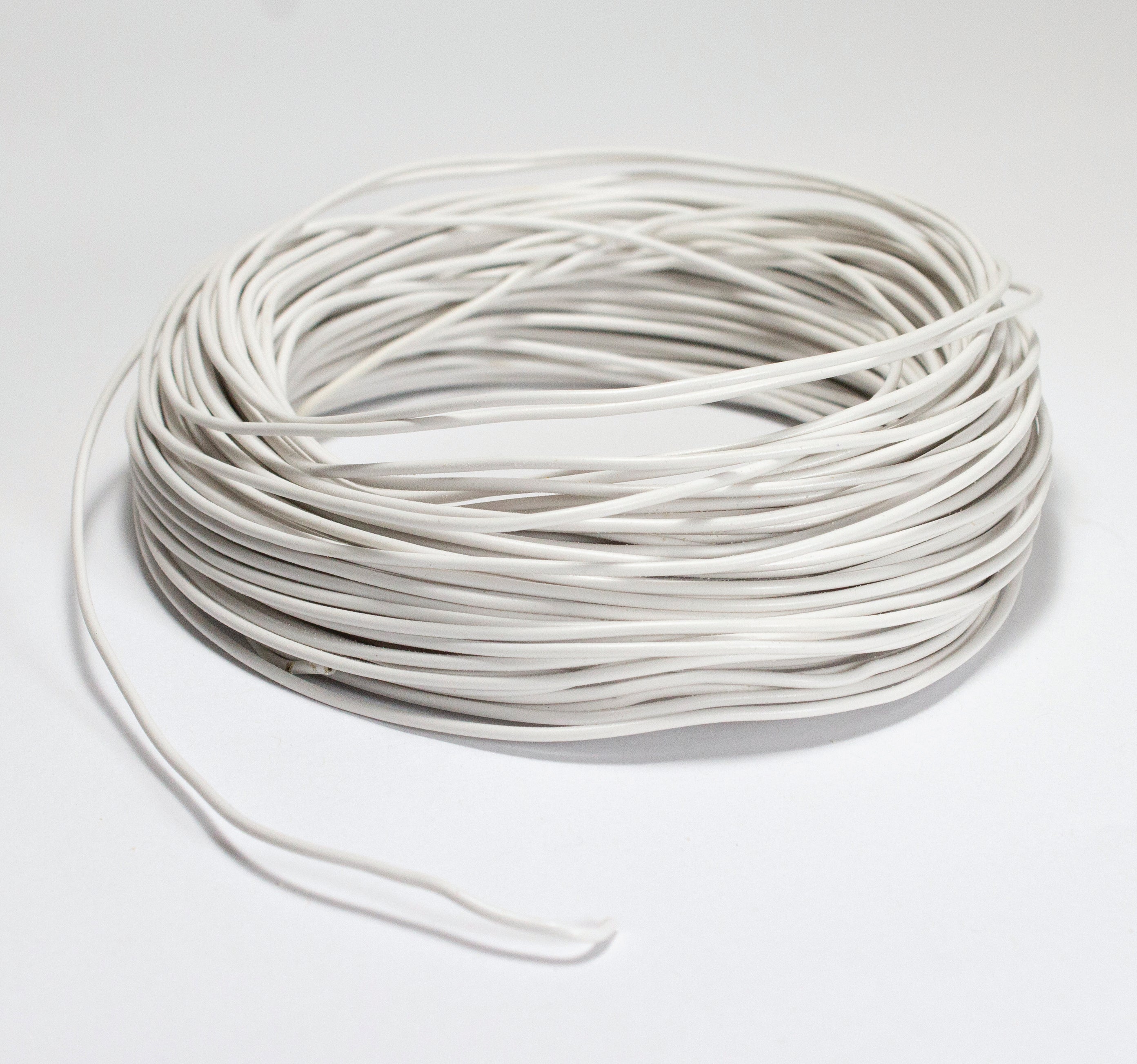 United Scientific® Plastic Insulated Copper Wire, White, 100-Foot Roll